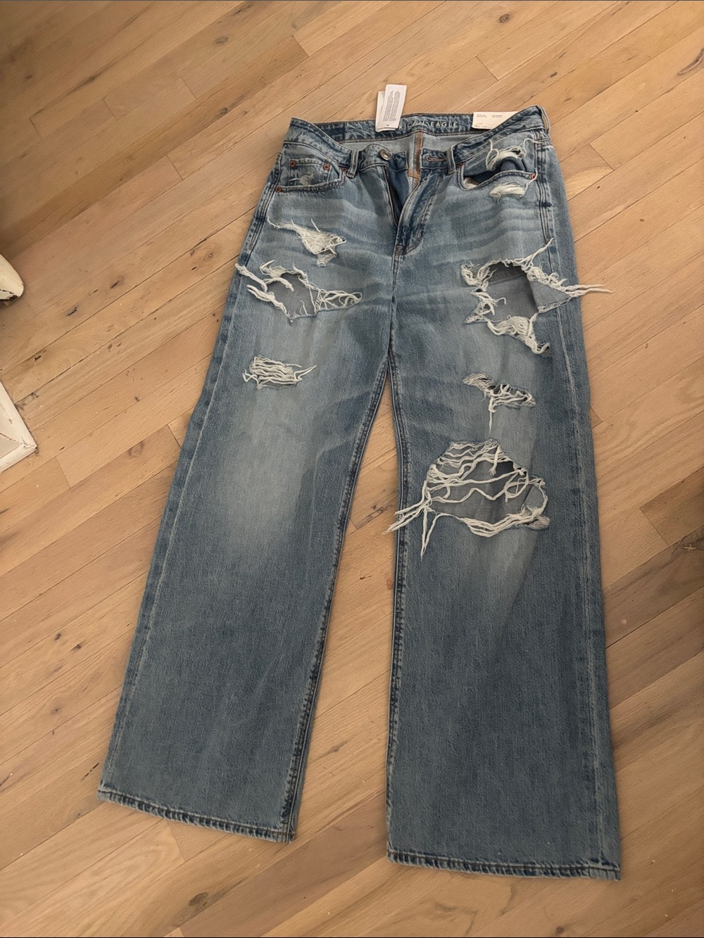 American Eagle Medium Blue Distressed Jeans